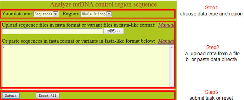 set parameters